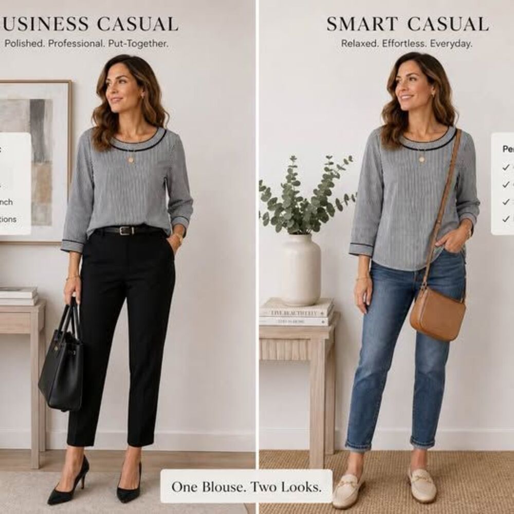 Talbots Petite Black & White Striped Business Casual Blouse – MP